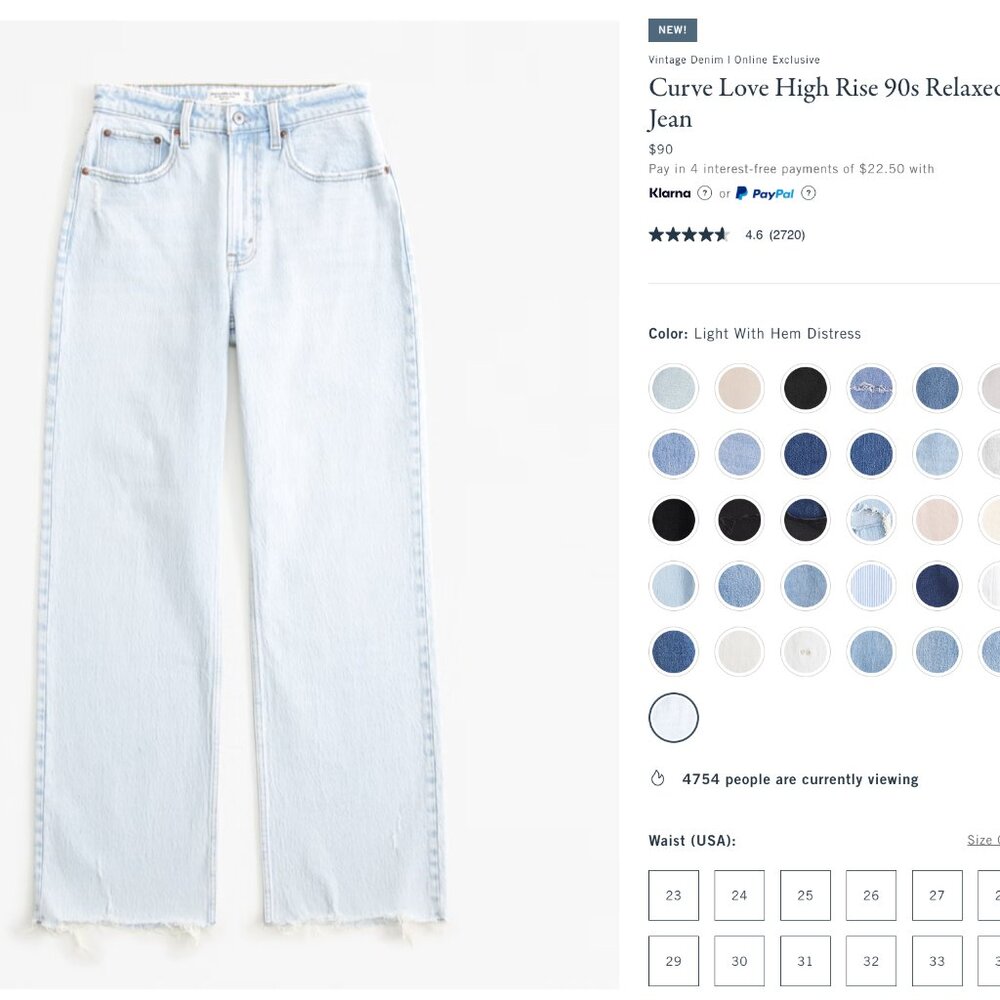 Curve Love High Rise 90s Relaxed Jean - light wash denim - Size 31 Long